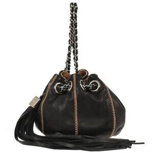 Chanel Black Lambskin Sac Cordon Mini Reversible Drawstring Handbag 136000